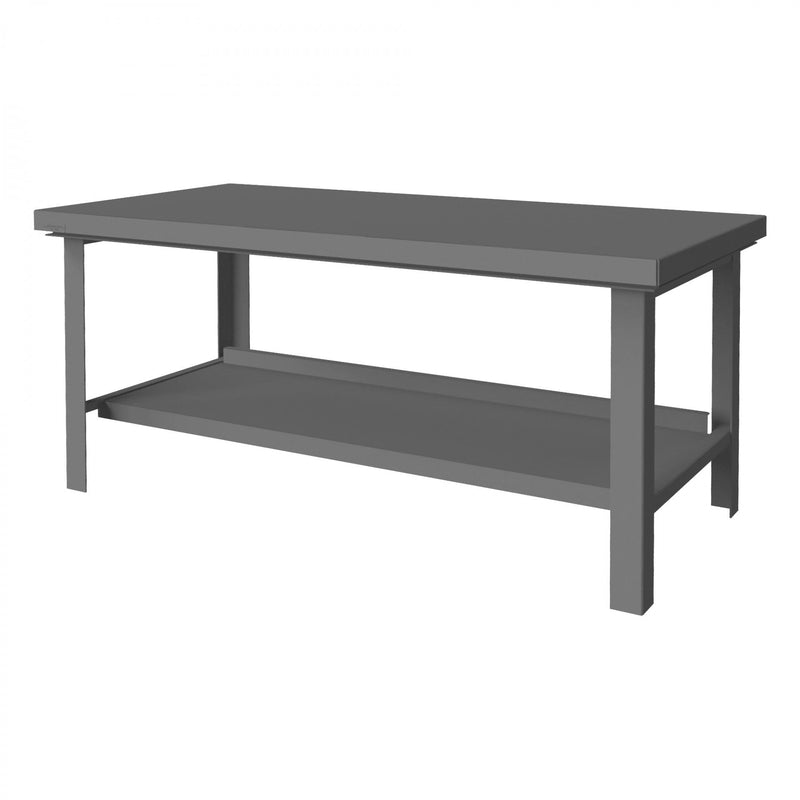Durham Extra Heavy Duty Workbench, 72 x 36, 1/4" Steel Top with Angle Iron Frame