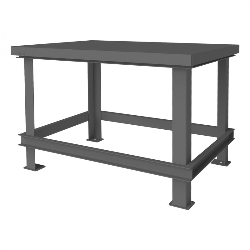 Durham Extra Heavy Duty Machine Table, 48 x 36, 1/4" Steel Top with Angle Iron Frame