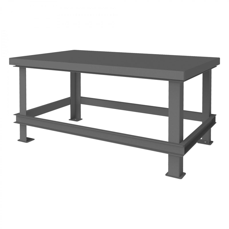 Durham Extra Heavy Duty Machine Table, 60 x 36, 1/4" Steel Top with Angle Iron Frame