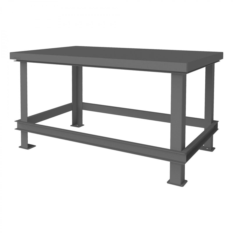 Durham Extra Heavy Duty Machine Table, 60 x 36, 1/4" Steel Top with Angle Iron Frame