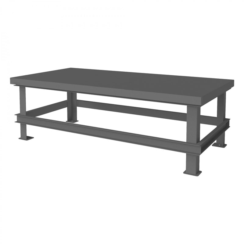 Durham Extra Heavy Duty Machine Table, 72 x 36, 1/4" Steel Top with Angle Iron Frame