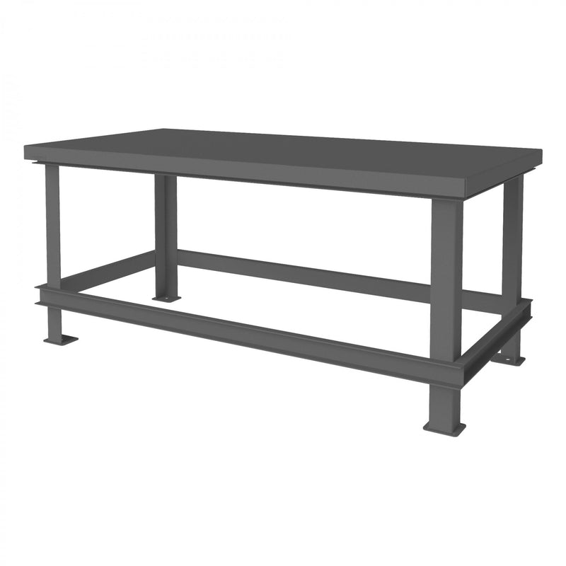 Durham Extra Heavy Duty Machine Table, 72 x 36, 1/4" Steel Top with Angle Iron Frame