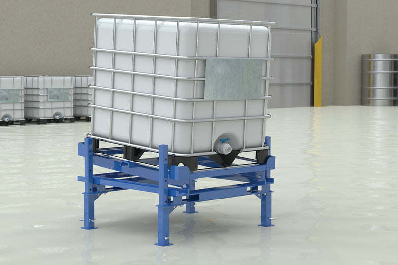 Vestil IBC Tilt Stands w/ Fork Pockets & IBC Tilting Cart