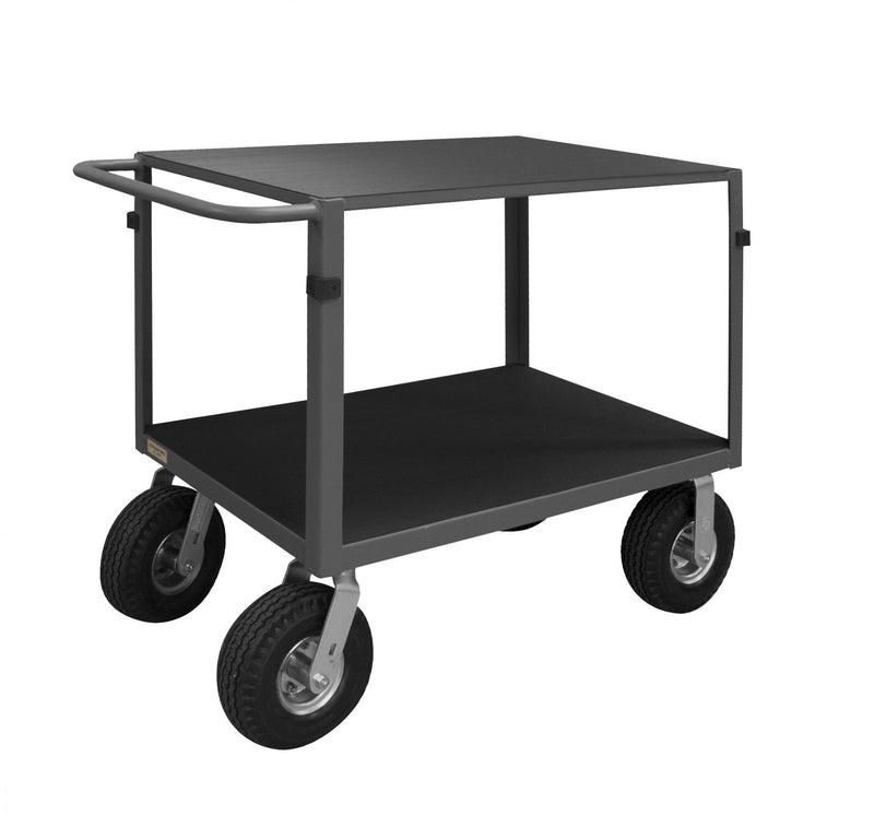 Durham Instrument Cart, 14 Gauge Steel, 2  Shelves, 24 x 36, 1000 lbs. Capacity, Gray