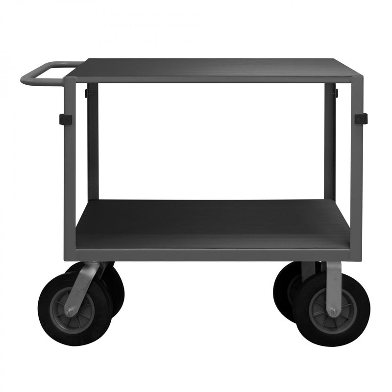 Durham Instrument Cart, 14 Gauge Steel, 2  Shelves, 24 x 36, 1000 lbs. Capacity, Gray