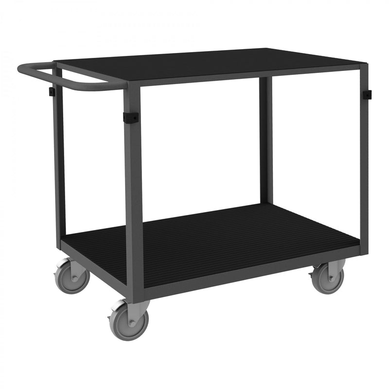 Durham Instrument Cart, 14 Gauge Steel, 2  Shelves, 24 x 36, 1000 lbs. Capacity, Gray