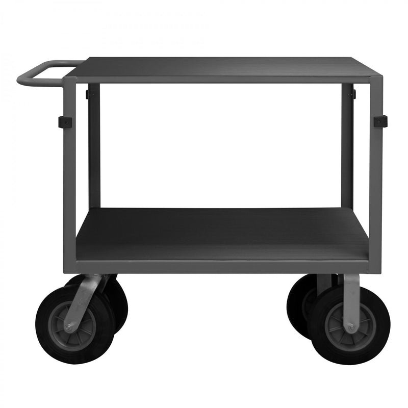 Durham Instrument Cart, 14 Gauge Steel, 2  Shelves, 24 x 36, 1200 lbs. Capacity, Gray