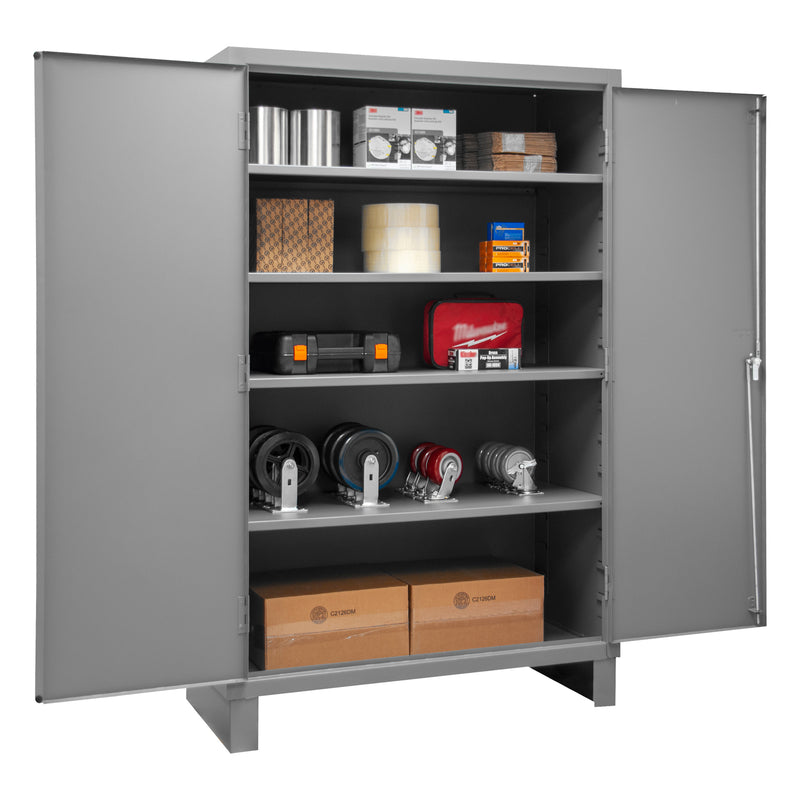 Durham Heavy Duty Cabinet, 14 Gauge, 48 x 24 x 78, 4 Adjustable Shelves, Flush Doors, Lockable
