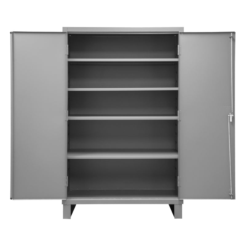 Durham Heavy Duty Cabinet, 14 Gauge, 48 x 24 x 78, 4 Adjustable Shelves, Flush Doors, Lockable