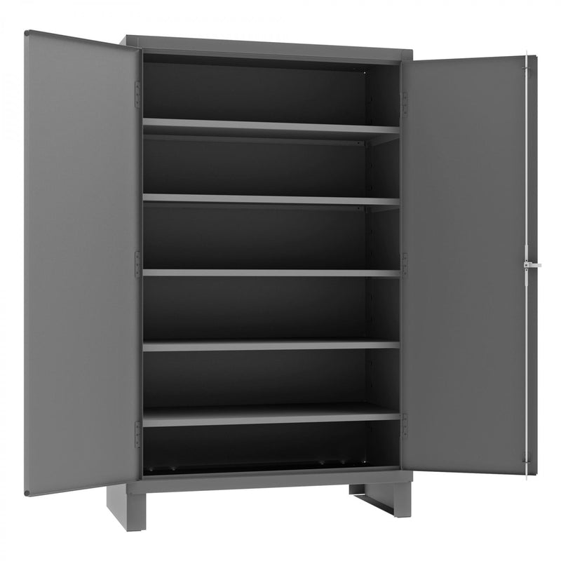 Durham Heavy Duty Cabinet, 14 Gauge, 48 x 24 x 78, 5 Adjustable Shelves, Flush Doors, Lockable