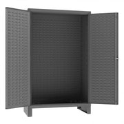Durham Heavy Duty Cabinet, 14 Gauge, 48 x 24 x 78, Flush Doors with Louvered Panel, Lockable