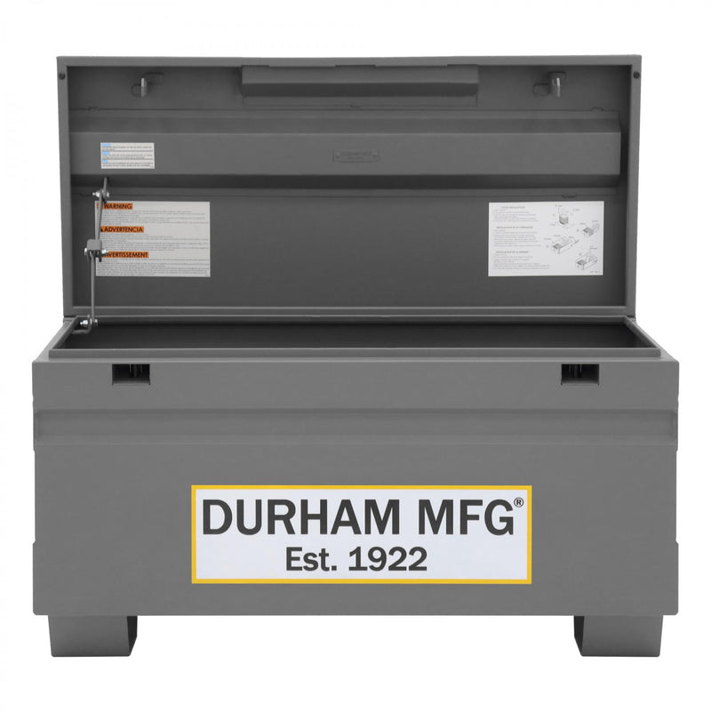 Durham Jobsite Storage Box, 9 Cu. Ft., 14 Gauge Steel, 42 X 19 X 23-1/2, Gray