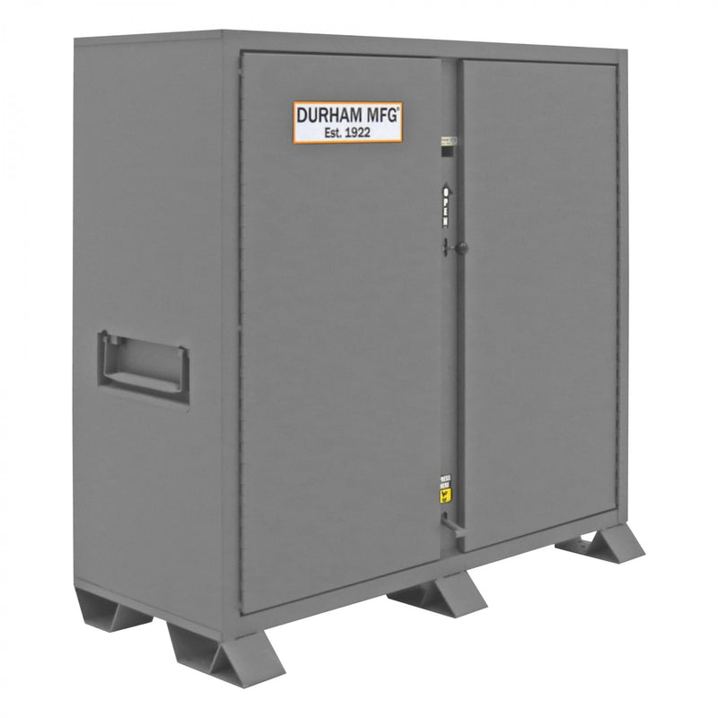 Durham Jobsite Storage Cabinet, 47.5 cu. ft., 14 Gauge Steel, 6 shelve, and 8 door shelves, Gray