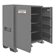 Durham Jobsite Storage Cabinet, 47.5 cu. ft., 14 Gauge Steel, 6 shelve, and 8 door shelves, Gray