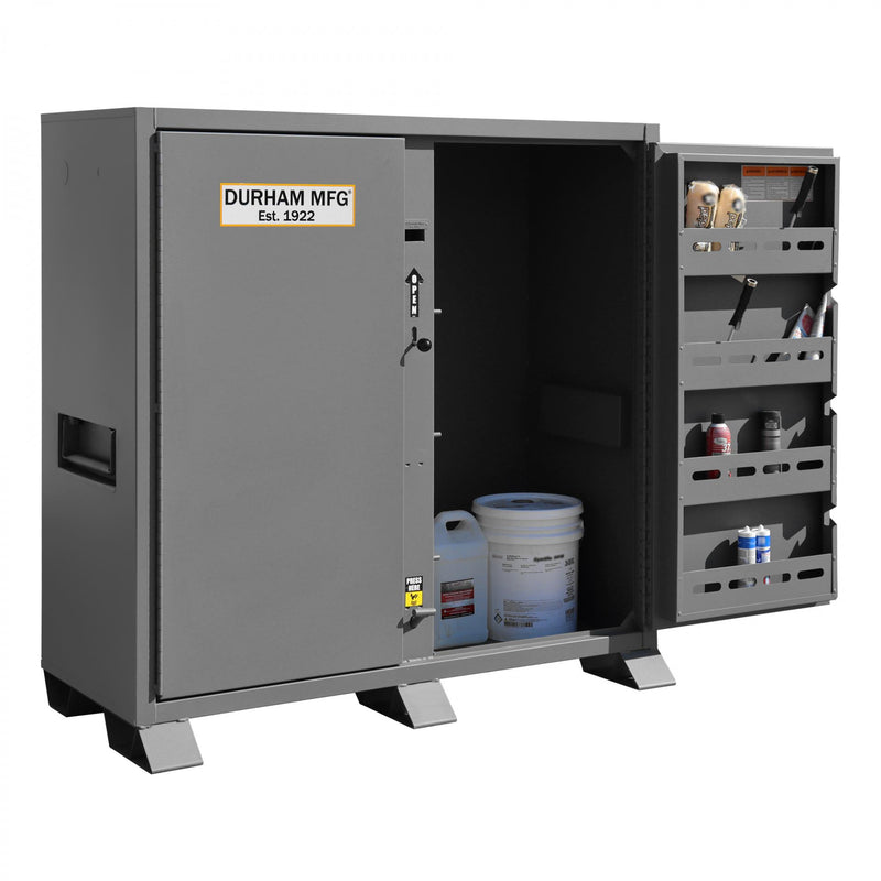 Durham Jobsite Storage Cabinet, 47.5 Cu. Ft., 14 Gauge Steel, 60 X 27-1/4 X 60-3/4, Gray