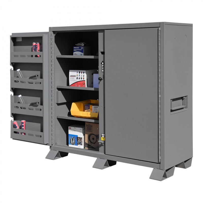 Durham Jobsite Storage Cabinet, 47.5 Cu. Ft., 14 Gauge Steel, 60 X 27-1/4 X 60-3/4, Gray