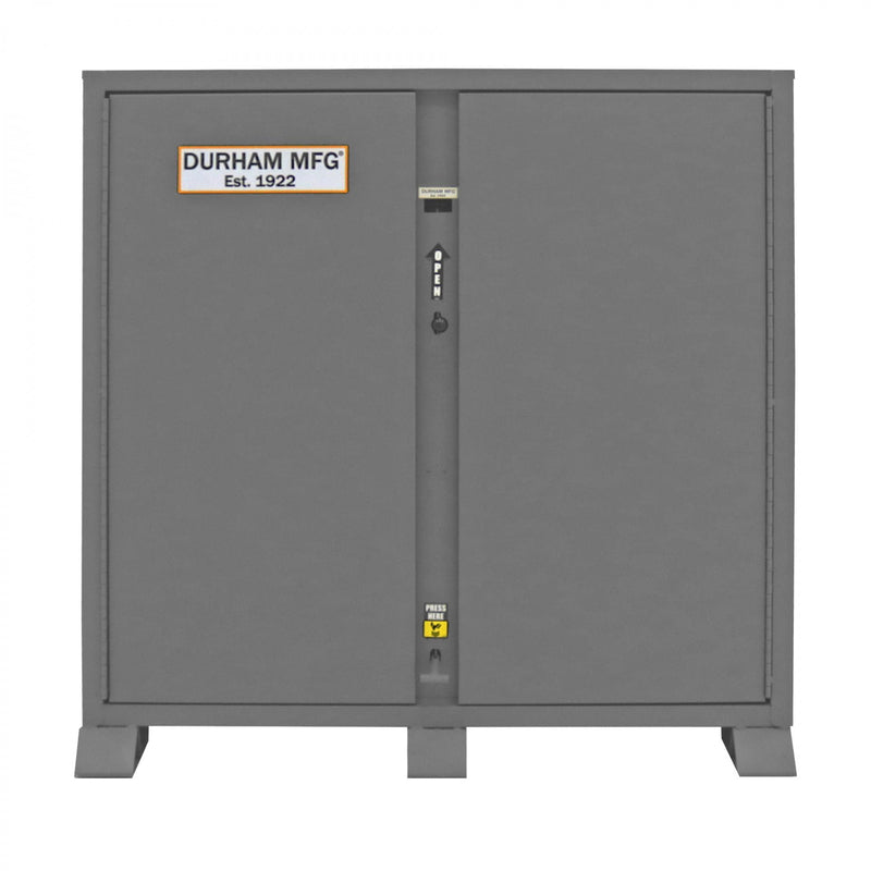 Durham Jobsite Storage Cabinet, 59 Cu. Ft., 14 Gauge Steel, 6 shelves and 8 door shelves