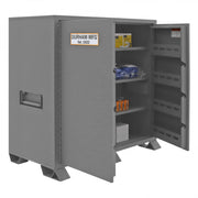 Durham Jobsite Storage Cabinet, 59 Cu. Ft., 14 Gauge Steel, 6 shelves and 8 door shelves