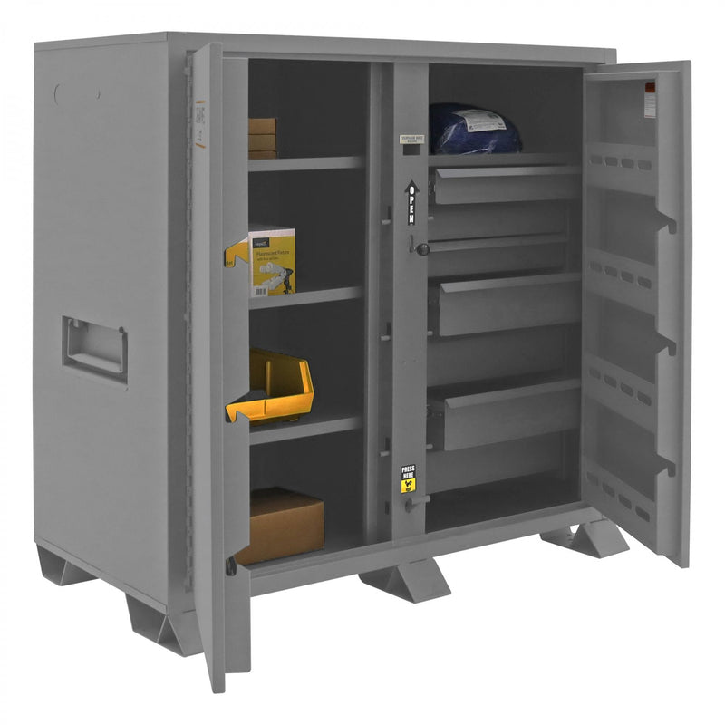Durham Jobsite Storage Cabinet, 59 cu. ft., 14 Gauge Steel, 7 drawers, 3 shelves, 8 door shelves