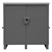 Durham Job Site Storage Cabinet, 14 Gauge, 64 x 28 x 62-3/4, 3 Fixed Shelves, Flush Doors