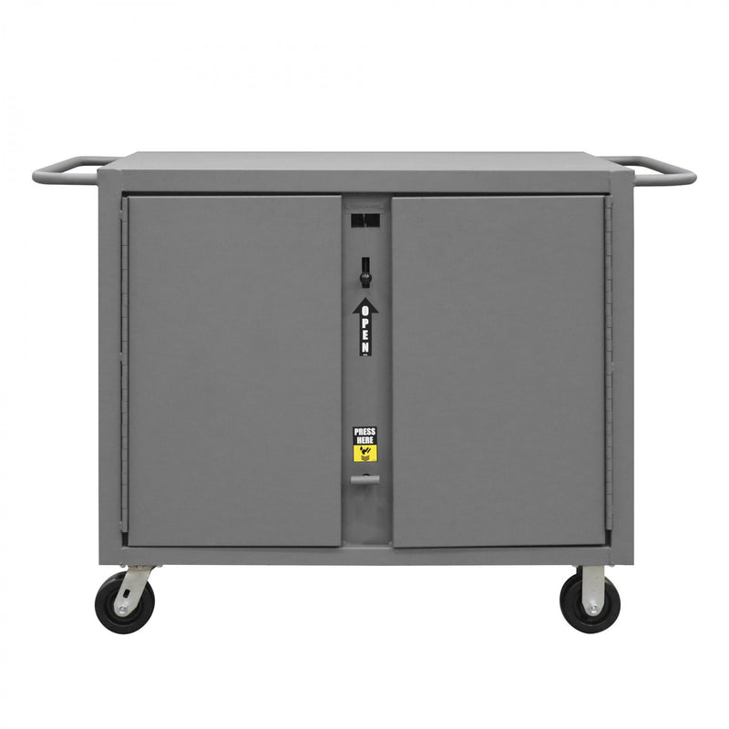 Durham Job Site Cabinet, Mobile, 4 Drawers, 1 Adjustable Interior Shelf, 4 Door Shelves, Pad Lockable