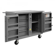 Durham Job Site Cabinet, Mobile, 4 Drawers, 1 Adjustable Interior Shelf, 4 Door Shelves, Pad Lockable