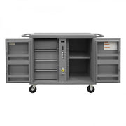Durham Job Site Cabinet, Mobile, 4 Drawers, 1 Adjustable Interior Shelf, 4 Door Shelves, Pad Lockable