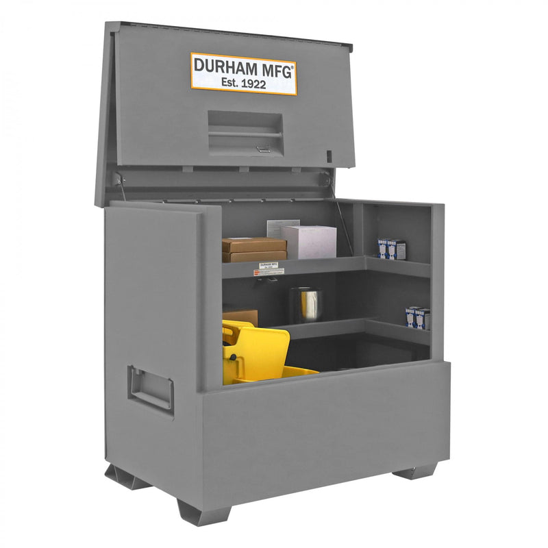 Durham Jobsite Piano Box, 38.3 Cu. Ft., 14 Gauge Steel, Fold down Cover, 48-1/2 x 33-7/8 x 49-7/16