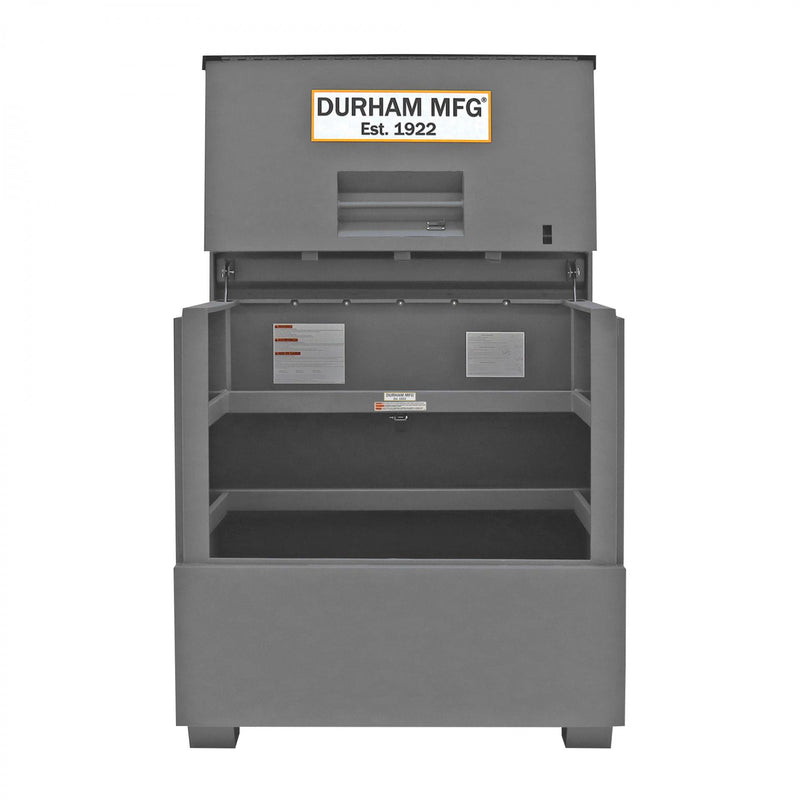 Durham Jobsite Piano Box, 38.3 Cu. Ft., 14 Gauge Steel, Fold down Cover, 48-1/2 x 33-7/8 x 49-7/16