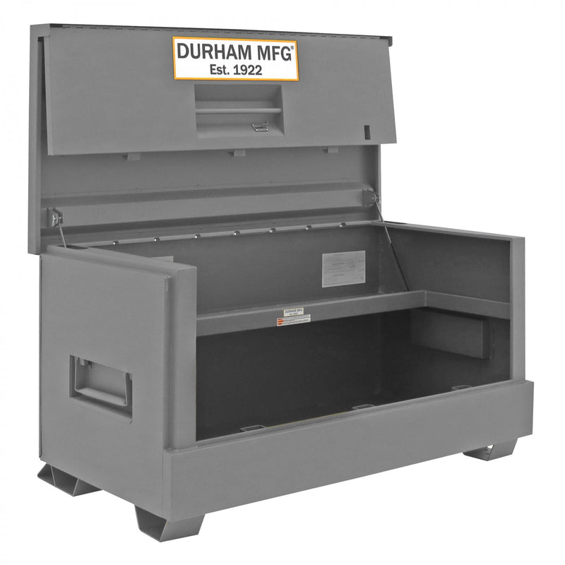 Durham Jobsite Piano Box, 31.9 cu. ft., 14 Gauge Steel, Fold down cover, 60-1/2 x 34 x 34-7/16, Gray