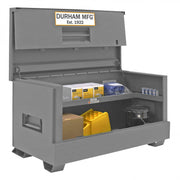 Durham Jobsite Piano Box, 31.9 cu. ft., 14 Gauge Steel, Fold down cover, 60-1/2 x 34 x 34-7/16, Gray