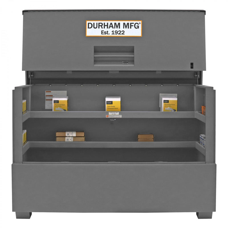 Durham Jobsite Piano Box, 57.4 cu. ft., 14 Gauge Steel, Fold down cover, 72-7/16 x 33-7/8 x 49-7/16