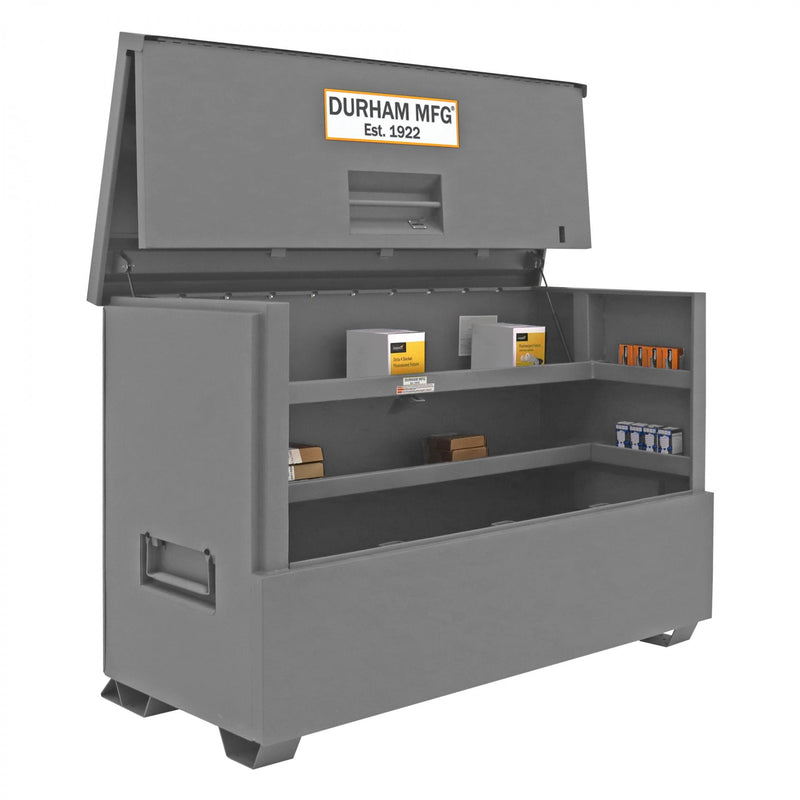 Durham Jobsite Piano Box, 57.4 cu. ft., 14 Gauge Steel, Fold down cover, 72-7/16 x 33-7/8 x 49-7/16