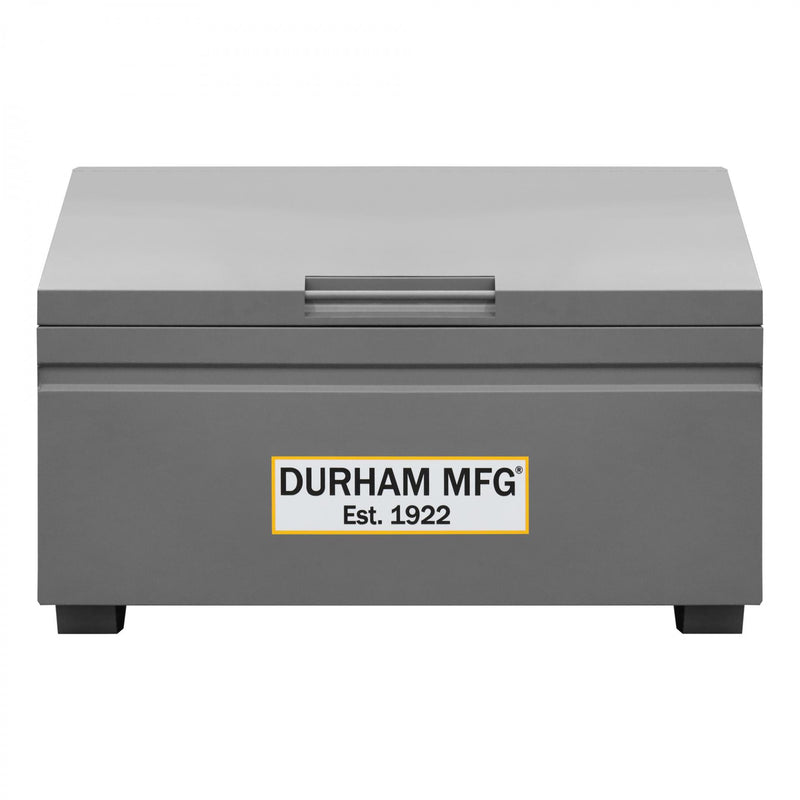 Durham Slope Lid, Jobsite Storage Box, 31 Cu. Ft., 14 Gauge Steel, 60 X 30 X 39-3/8, Gray