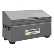 Durham Slope Lid, Jobsite Storage Box, 31 Cu. Ft., 14 Gauge Steel, 60 X 30 X 39-3/8, Gray