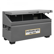Durham Slope Lid, Jobsite Storage Box, 31 Cu. Ft., 14 Gauge Steel, 60 X 30 X 39-3/8, Gray