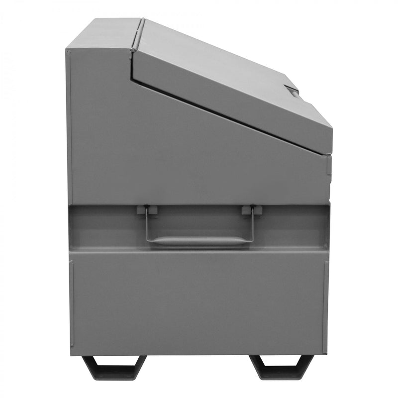 Durham Slope Lid, Jobsite Storage Box, 31 Cu. Ft., 14 Gauge Steel, 60 X 30 X 39-3/8, Gray