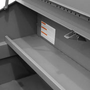 Durham Slope Lid, Jobsite Storage Box, 31 Cu. Ft., 14 Gauge Steel, 60 X 30 X 39-3/8, Gray