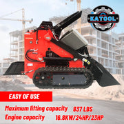 KATOOL New Mini Skid Steer Track Loader 23 HP Lifting Capacity 837LBS--KT-SK26 B Katool
