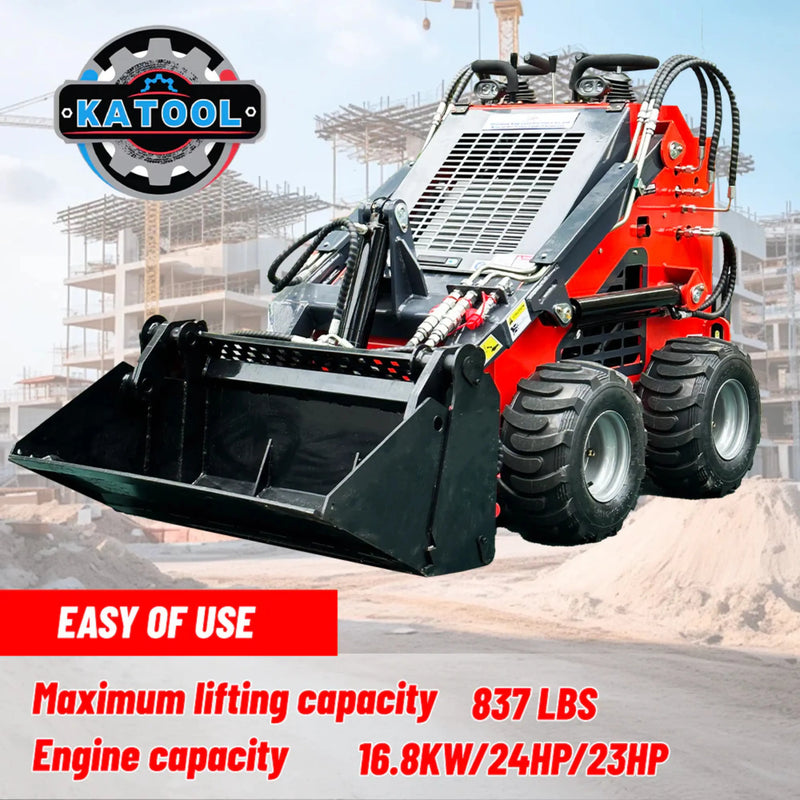 KATOOL New Mini Skid Steer Track Loader 23 HP RATO Engine EPA Electric Start--KT-SK26 W Katool