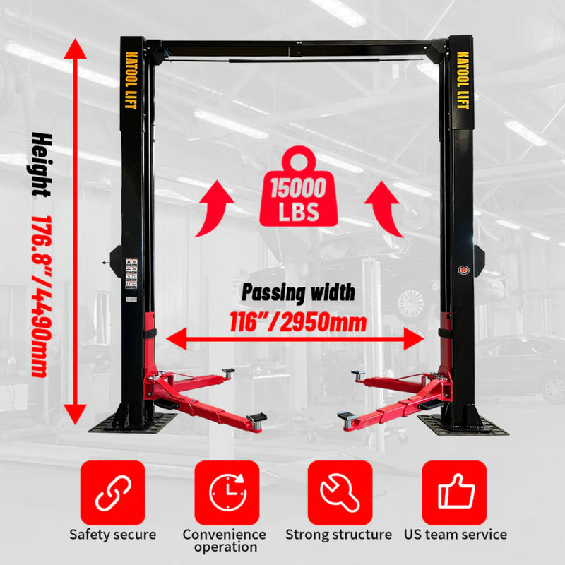 KT-M150D 15,000 lbs Two Post Lift Katool