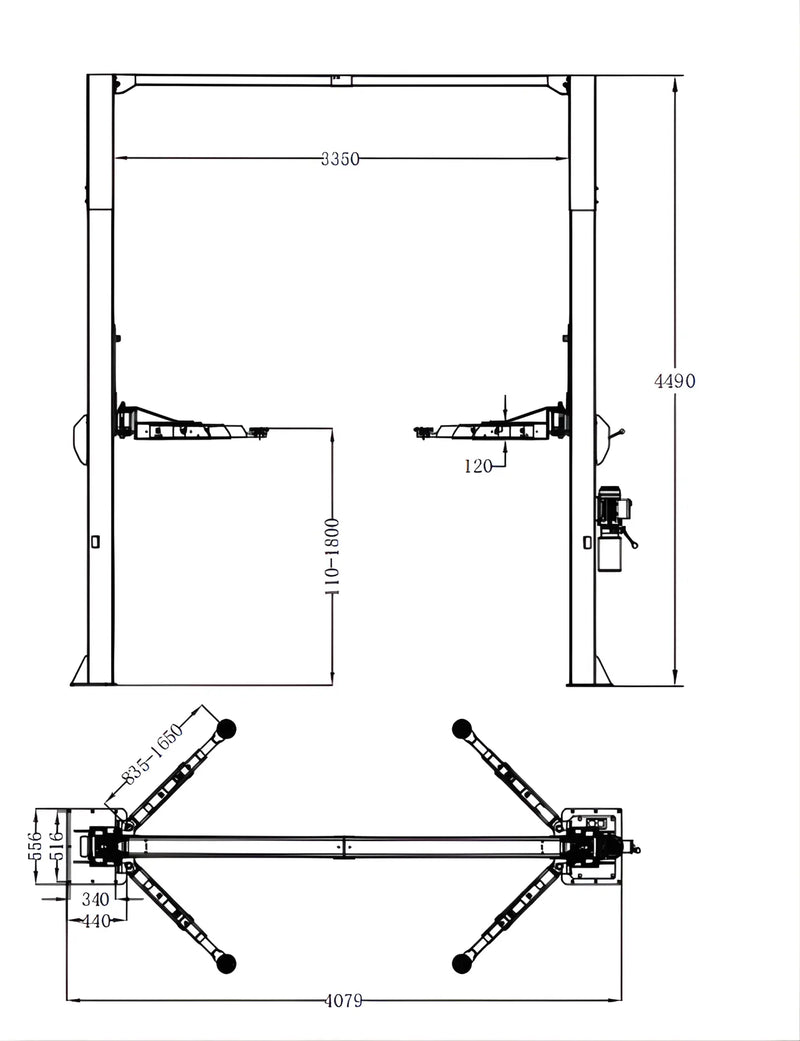 KT-M150D 15,000 lbs Two Post Lift Katool