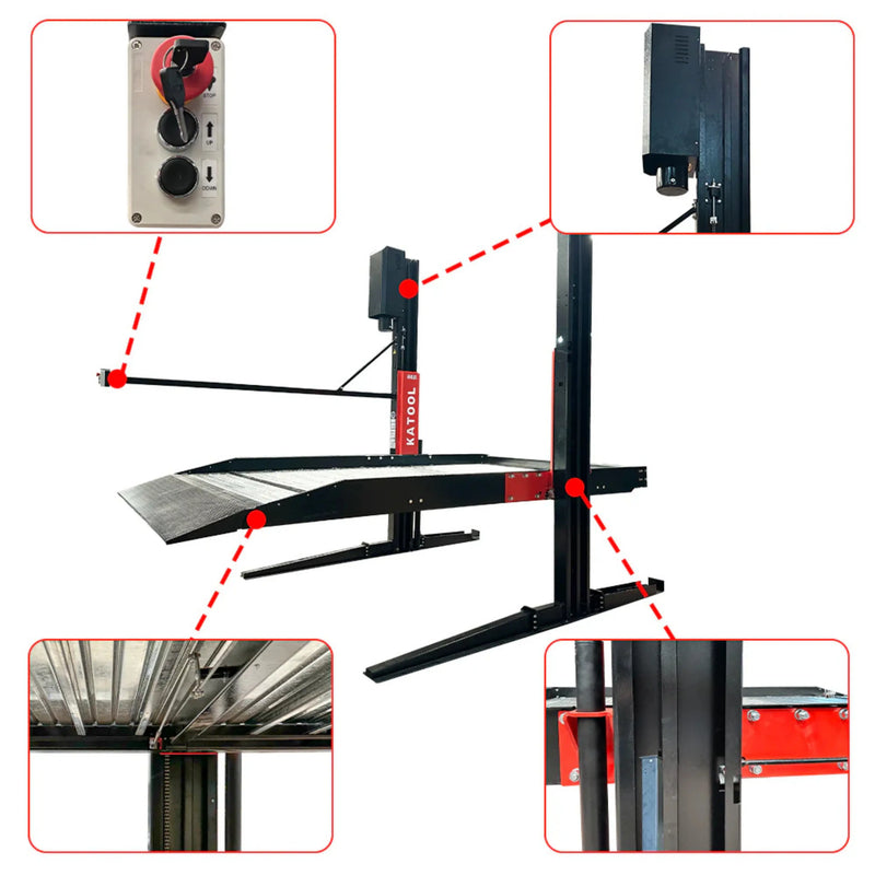 KT-P2700 2 post floor plate parking lift -2 column parking lift car parking lift 6600 LBS Katool