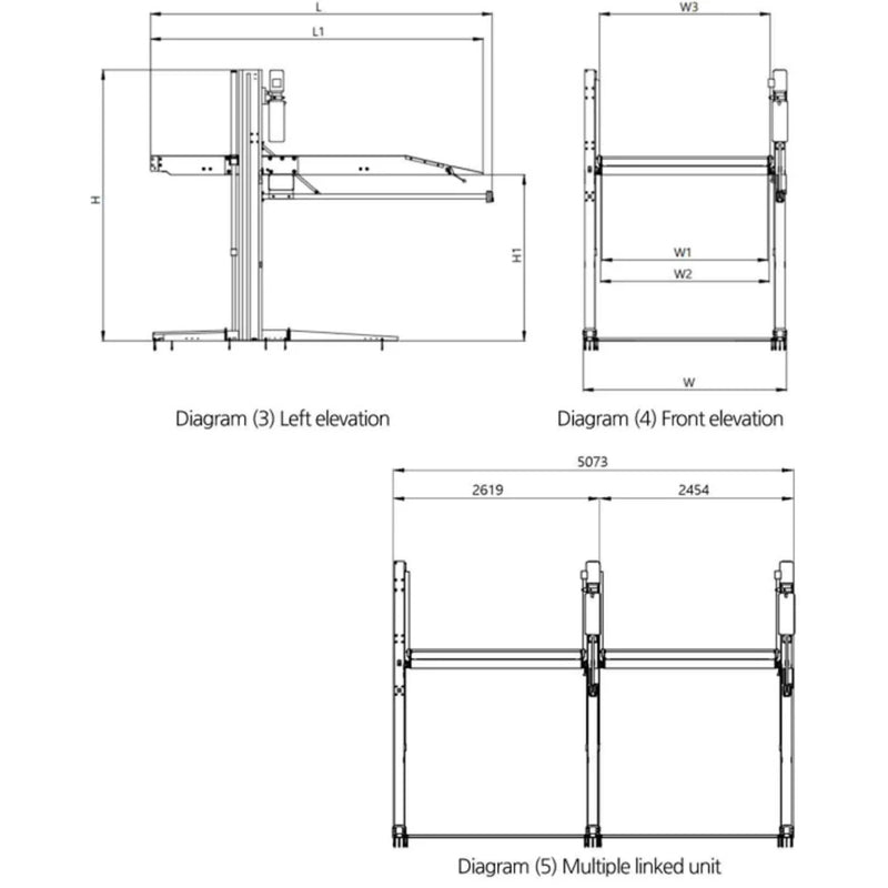 KT-P2700 2 post floor plate parking lift -2 column parking lift car parking lift 6600 LBS Katool