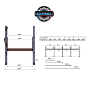 KT-P2700 2 post floor plate parking lift -2 column parking lift car parking lift 6600 LBS Katool