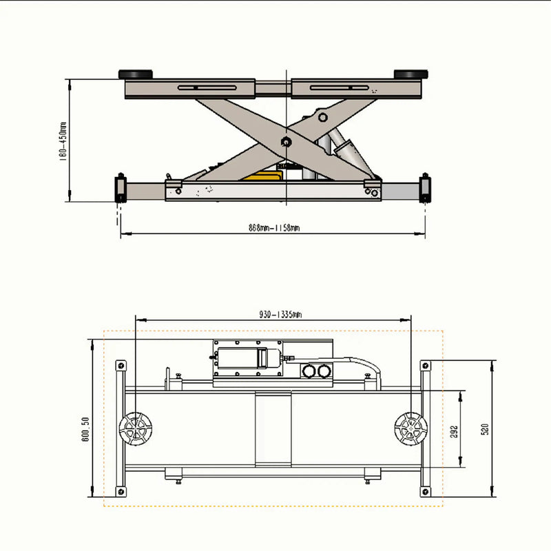 KT-RJ70 Rolling Jack 7000 lbs. Lifting Capacity *Fits KT-4H110, KT-4H950, and KT-4H850* Katool