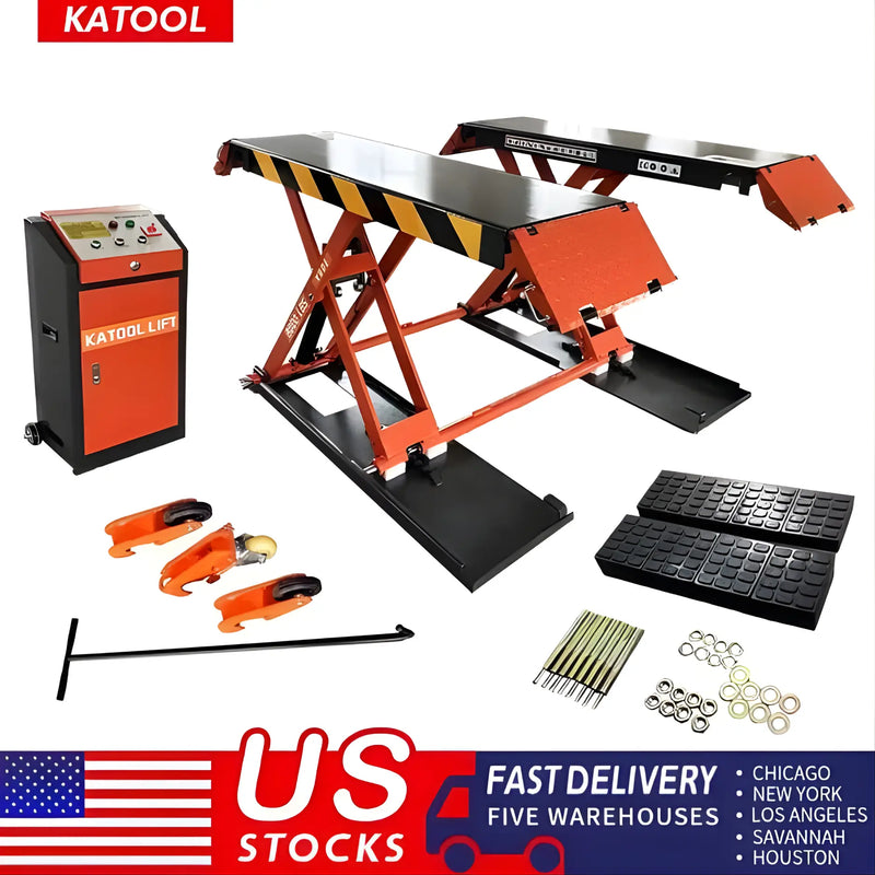KT-X90E 8000 lbs Electric Mid Rise Scissor Lift 47" Lifting Height Katool