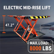 KT-X90E 8000 lbs Electric Mid Rise Scissor Lift 47" Lifting Height Katool