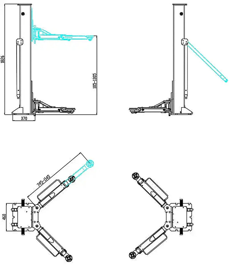 Katool | Portable Two Post Lift | 7,000 lbs | KT-PMRL200 Katool