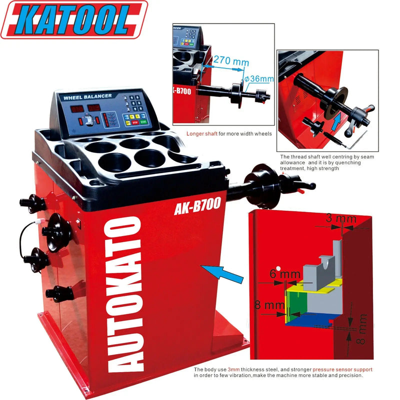 Katool KT-T800 Tire Changer + KT-B700 Wheel Balancer Combo with Mounting Adaptors Katool